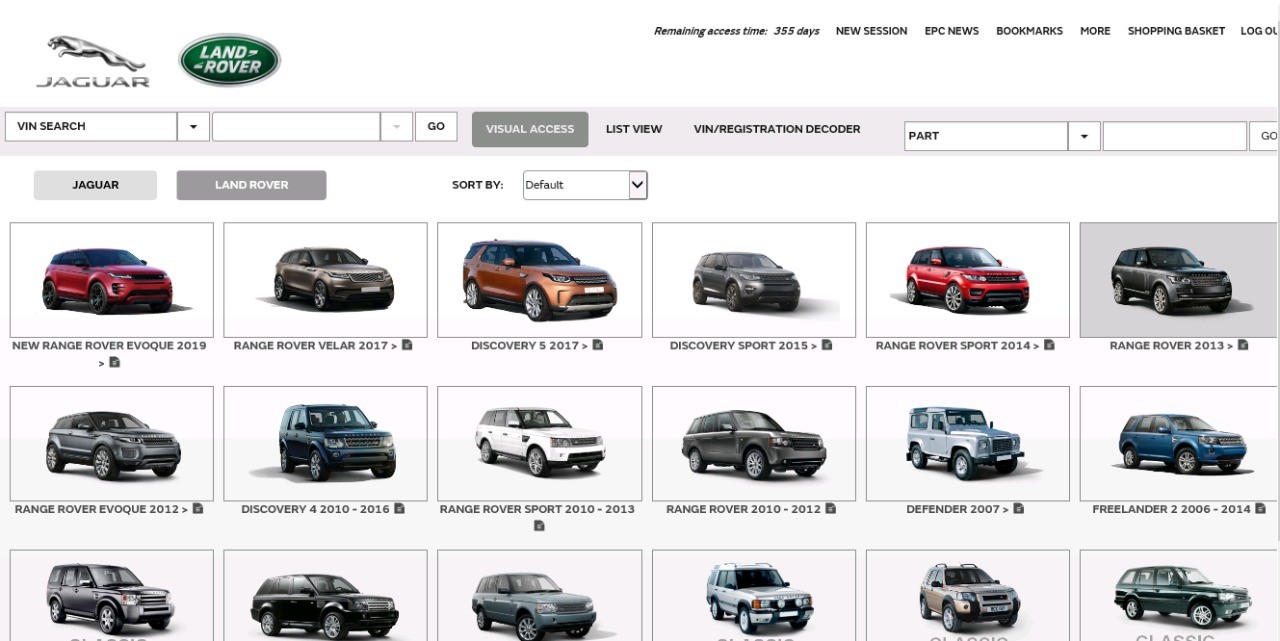 برنامج قطع غيار لاندروفر وجاكور