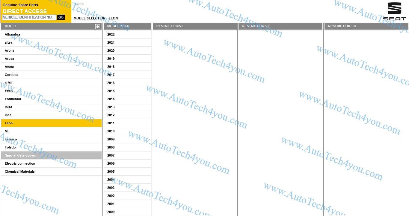 برنامج قطع غيار سيات اون لاين