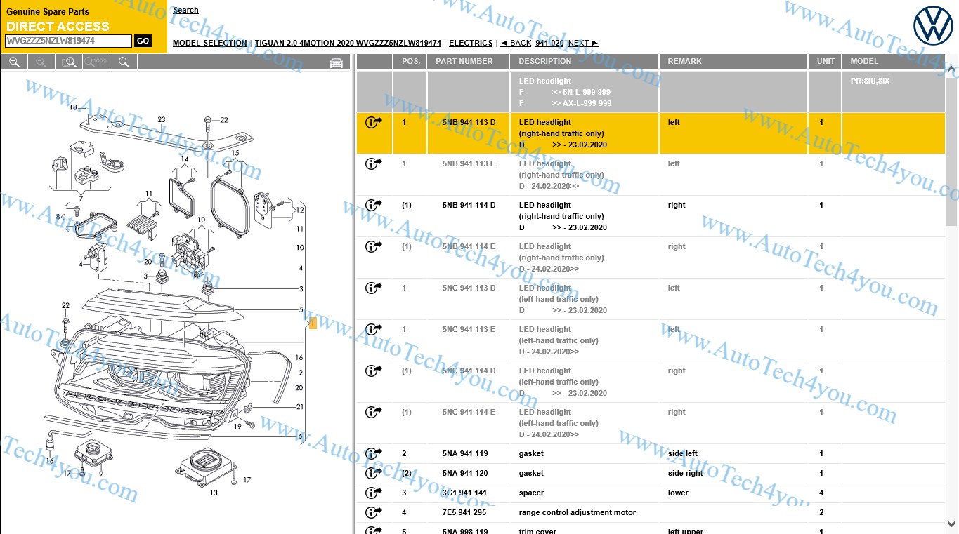 برنامج قطع غيار اودى 
