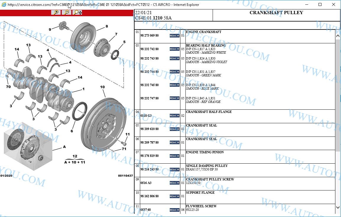 عمود كرنك ستروين كتالوج