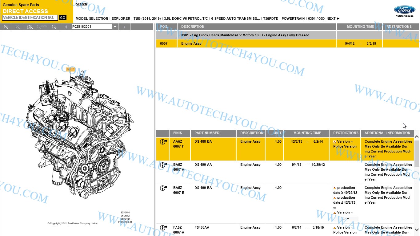 كتالوج قطع غيار شاحنات فورد